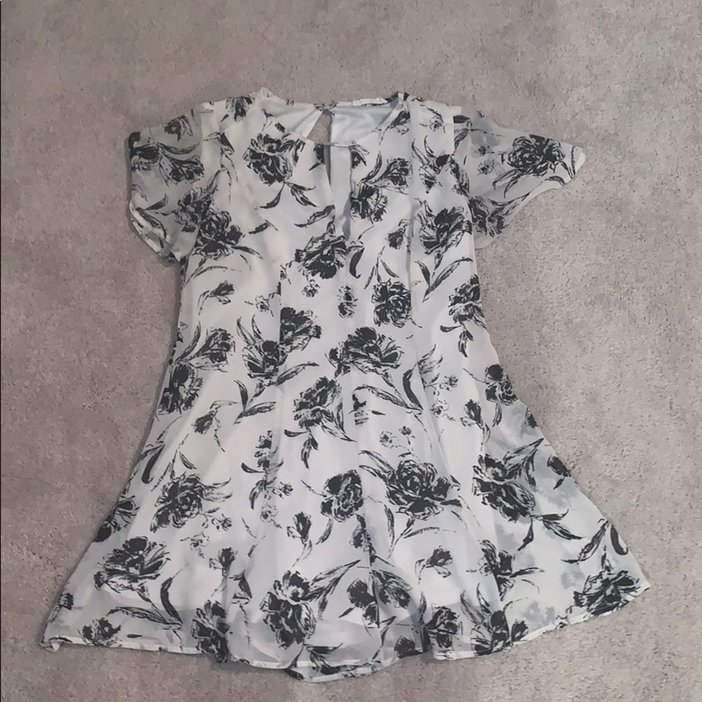 Black and White Floral Romper